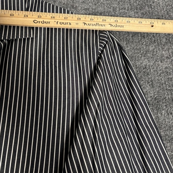 Banana Republic Shirt Mens XL Black White Stripe Button Up Long Sleeve‎ Cotton - Picture 8 of 9